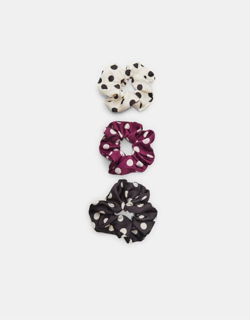 Stradivarius – Svarta, prickiga hårsnoddar, 3-pack