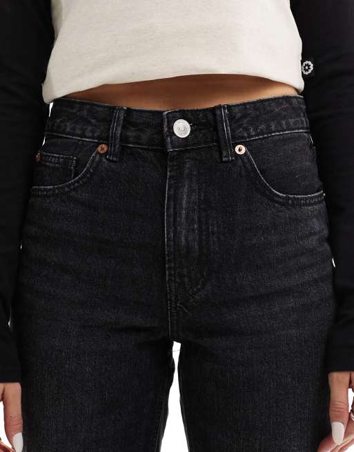 Stradivarius – Svarttvättade dad jeans med vida ben , 5 av 5