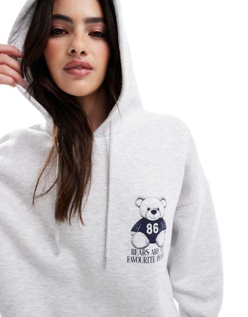 Pull Mouton Stradivarius Stradivarius Sweat à Capuche à Motif Ours - Main Image