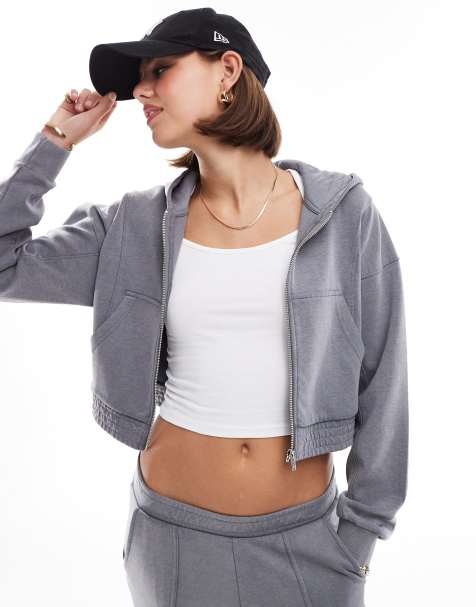 Stradivarius - Sweat à capuche d'ensemble en tissu doux - Gris foncé - view 1