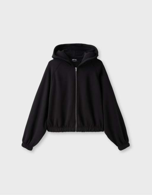 Stradivarius sweat à capuche zippé noir, 6 de 7