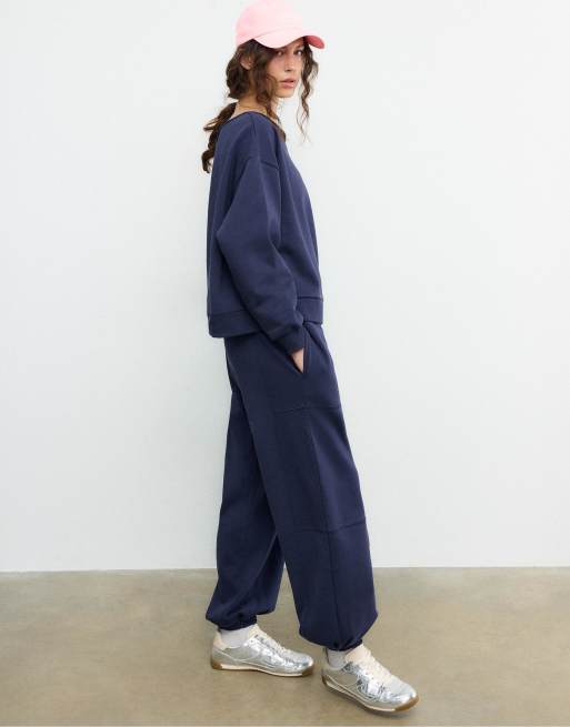 Stradivarius - Sweat à col rond - Bleu foncé, 3 de 4