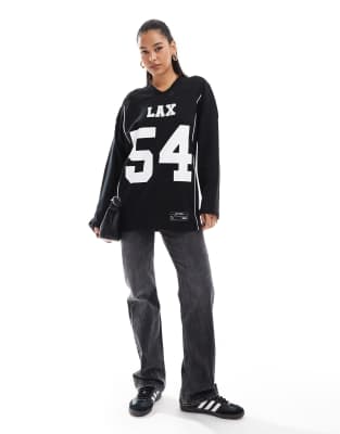 Stradivarius - Sweat à imprimé style sport - Noir
