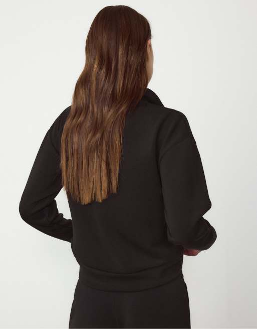 Stradivarius - Sweat doux à fermeture éclair - Noir, 3 de 7