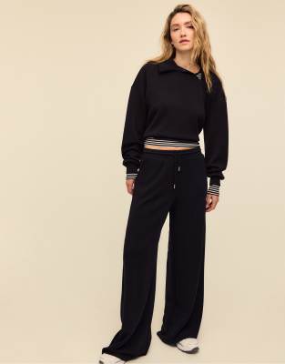 Sweat doux au toucher à fermeture éclair sur le côté - Noir XL