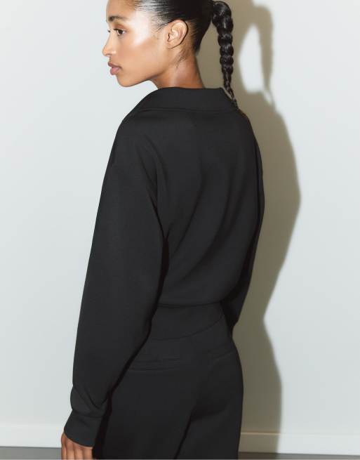 Stradivarius - Sweat doux au toucher - Noir, 3 de 4