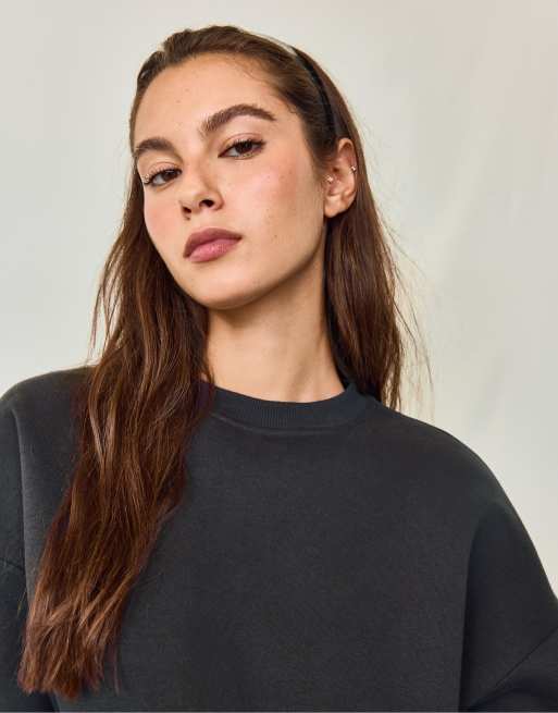 Stradivarius sweat-shirt basique gris foncé, 4 de 7