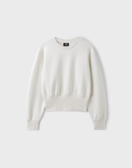 Stradivarius sweat-shirt court avec large ceinture en vanille, 6 de 7