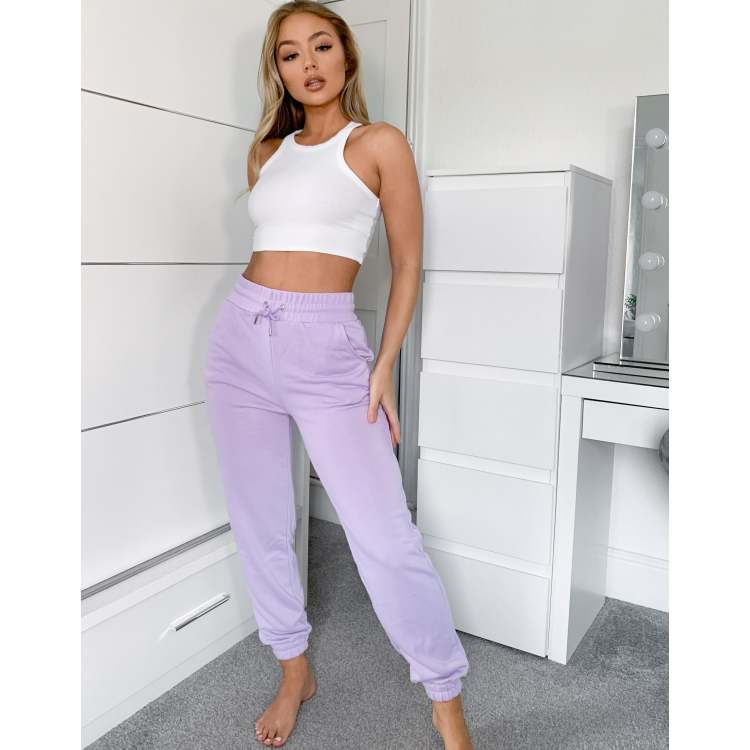 Stradivarius sweatpants in lilac