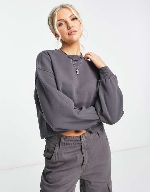 Stradivarius sweatshirt in charcoal | ASOS