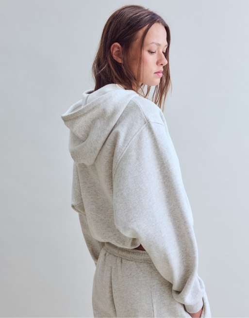 Stradivarius sweatshirt med pufærmer i gråmeleret, 3 af 7