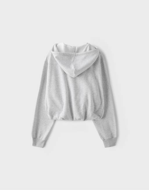 Stradivarius sweatshirt met pofmouwen in grijs gemêleerd, 7 van 7