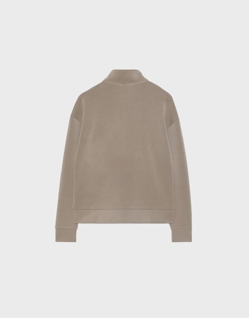 Stradivarius Sweatshirt mit weicher Haptik und Reißverschluss in Beige, 7 von 7