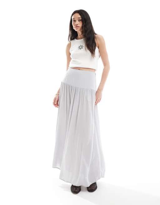 Stradivarius – Szara spódnica maxi