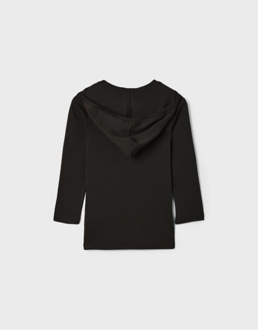Stradivarius t-shirt à capuche à manches 3/4 marron, 7 de 7