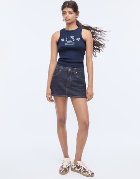 Stradivarius - T-shirt à dos nageur avec motif Hello Kitty - Bleu marine - view 1