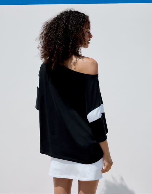 Stradivarius - T-shirt à manches courtes avec imprimé placé New York 64 - Noir, 3 de 4