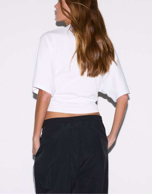 Stradivarius - T-shirt à manches courtes et imprimé japonais - Blanc, 3 de 7