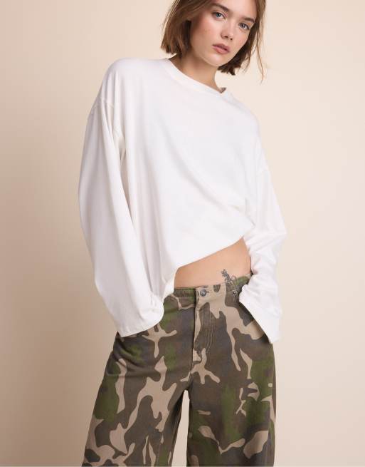 Stradivarius T-shirt à manches longues blanc, 2 de 7