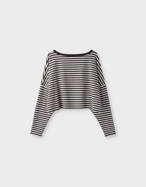 Stradivarius t-shirt à manches longues marron, 7 de 7