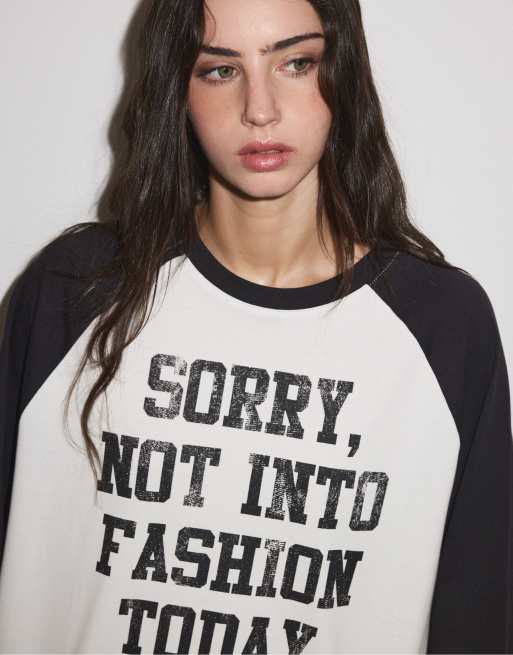 Stradivarius t-shirt à manches longues raglan noir, 4 de 7