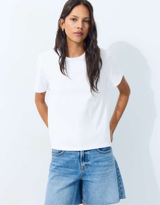 Stradivarius - T-shirt a maniche corte color écru, 2 di 7