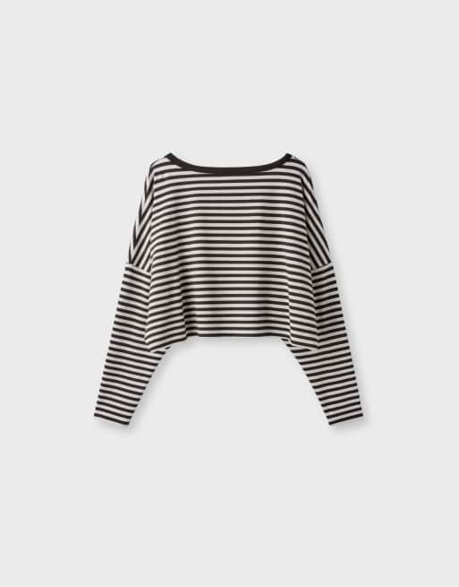 Stradivarius T-shirt a maniche lunghe marrone, 6 di 7