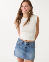 Haut Blanc Sans Manches Mango Taille XS - Encolure Fantaisie - Occasion Très Bon état
