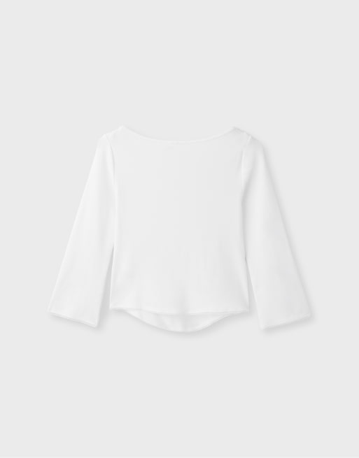 Stradivarius t-shirt col bateau blanc, 7 de 7