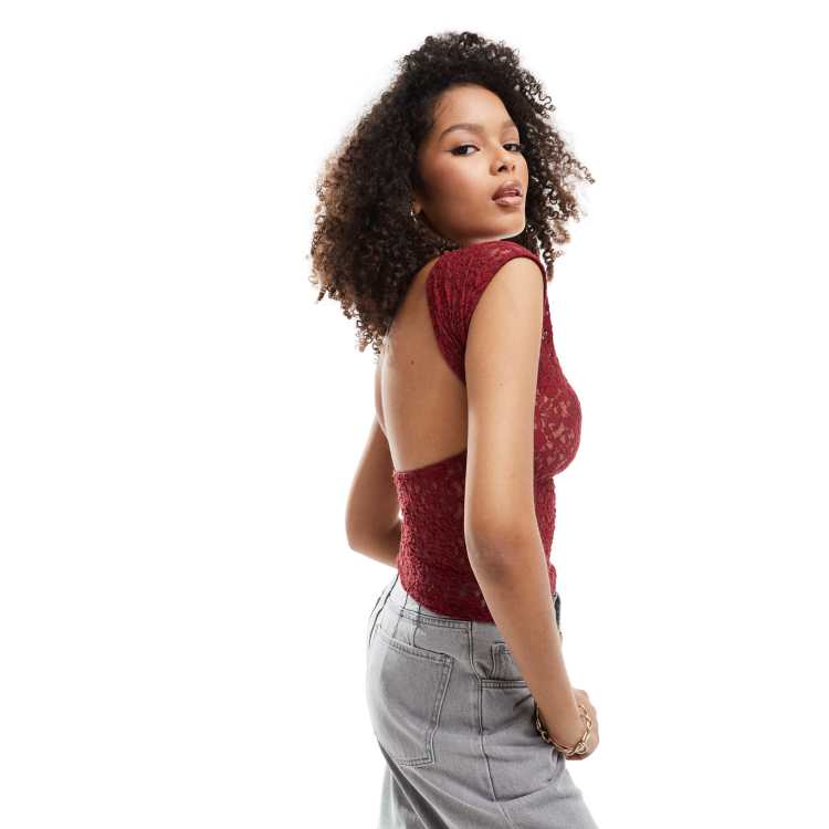 Stradivarius Tee Shirt Femme Dos Nu T-shirt à Dos Ouvert