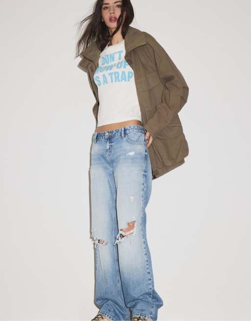 Stradivarius t-shirt imprimé à manches courtes blanc, 4 de 7
