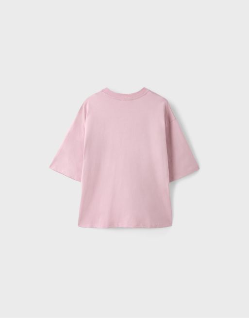 Stradivarius t-shirt med California-tryck i pastellrosa, 7 av 7