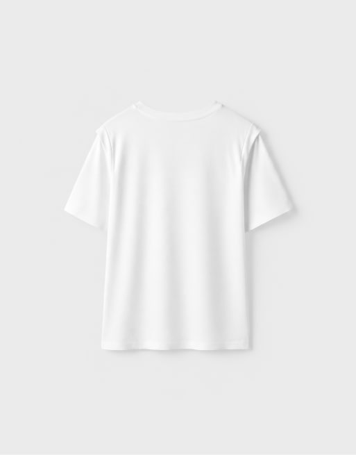 Stradivarius T-shirt med skulderpuder i ecru, 7 af 7