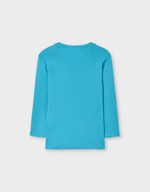Stradivarius T-shirt met geplaatste borduursels in turquoise, 7 van 7
