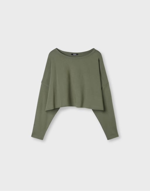 Stradivarius T-shirt met lange mouwen in kaki, 6 van 7
