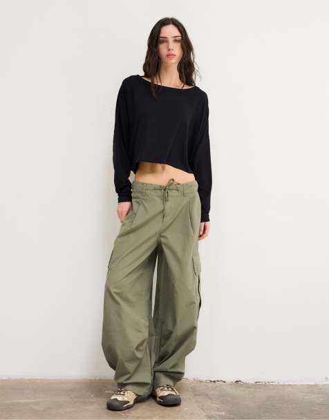 Stradivarius T-shirt met lange mouwen in zwart - view 1
