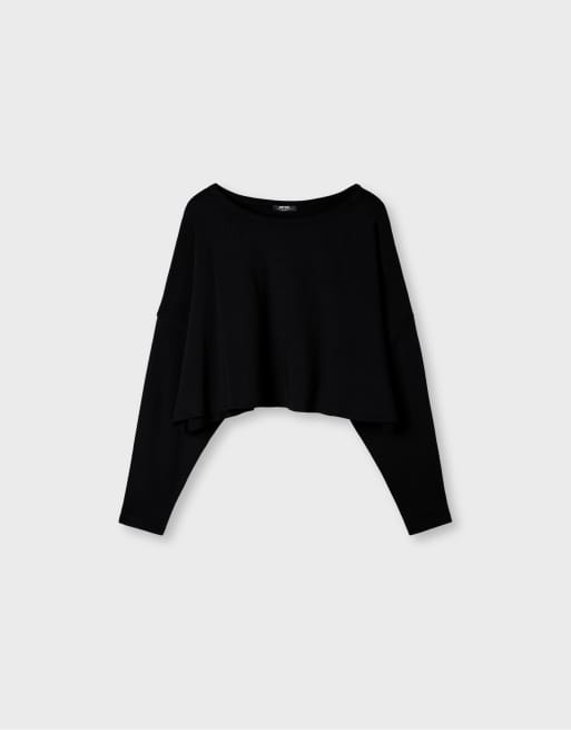 Stradivarius T-shirt met lange mouwen in zwart, 6 van 7