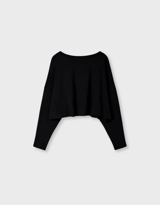 Stradivarius T-shirt met lange mouwen in zwart, 7 van 7