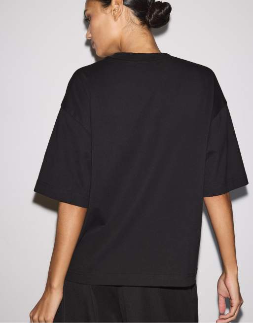 Stradivarius - T-shirt oversize à manches courtes - Noir, 4 de 4