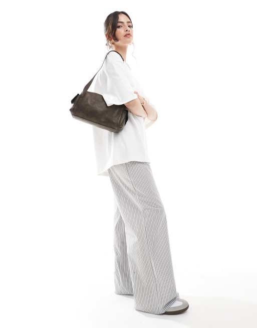 Stradivarius - T-shirt oversize en coton épais - Blanc, 2 de 4