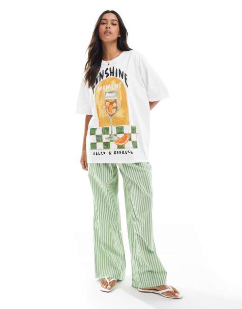 Stradivarius – T-shirt oversize z nadrukiem z napisem „Sunshine“ - view 1