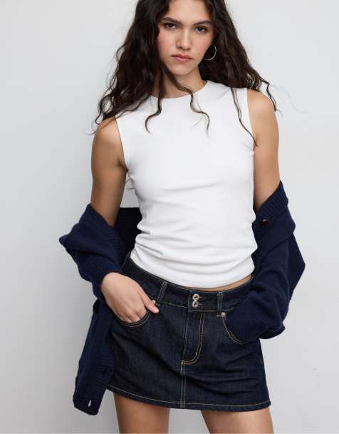 Stradivarius - T-shirt senza maniche basic bianca - view 1