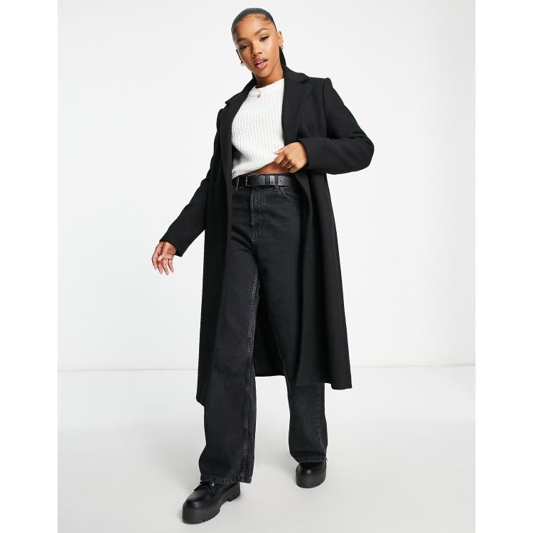 Stradivarius wool tie 2025 waist car coat