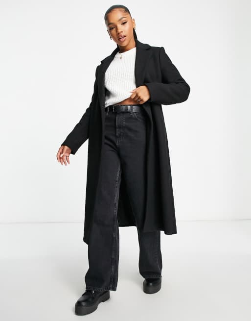 Long black shop tailored coat