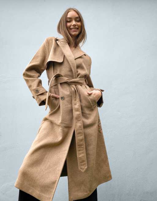 Camel coat stradivarius sale