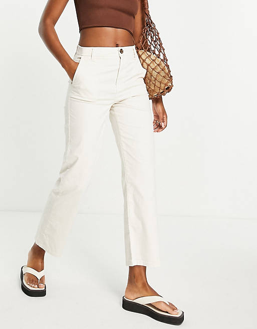 Asos Women Clothing Pants Chinos Tailored chino pants in beige 