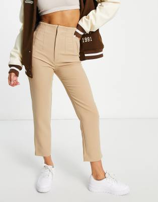 Stradivarius tailored cigarette trouser in beige