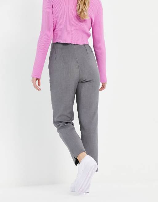 Petite grey deals cigarette trousers