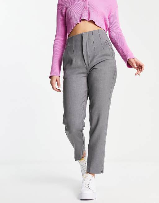 High waisted shop grey cigarette trousers