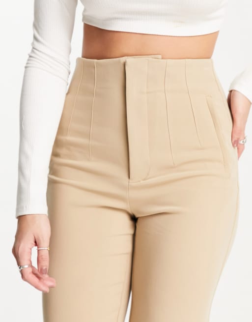 stone cigarette trousers Stradivarius tailored cigarette trouser in stone
